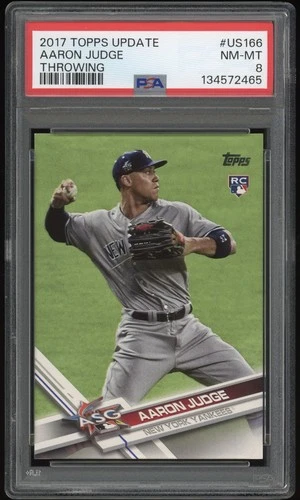 PSA 8 Aaron Judge 2017 Topps Update Series #US166 All Star Game Throwing Rookie