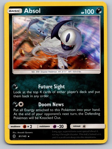 Absol 81/145 Holo Rare Guardians Rising Pokemon Near Mint