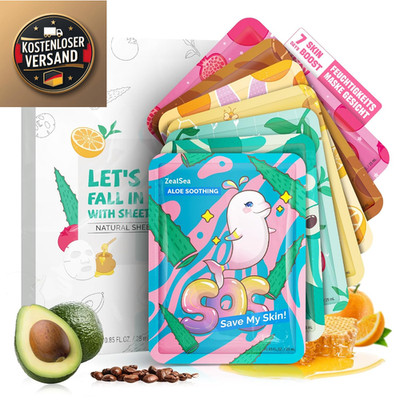 ZealSea 7-Tage Tuchmasken-Set Mix Feuchtigkeit Glow Pflege