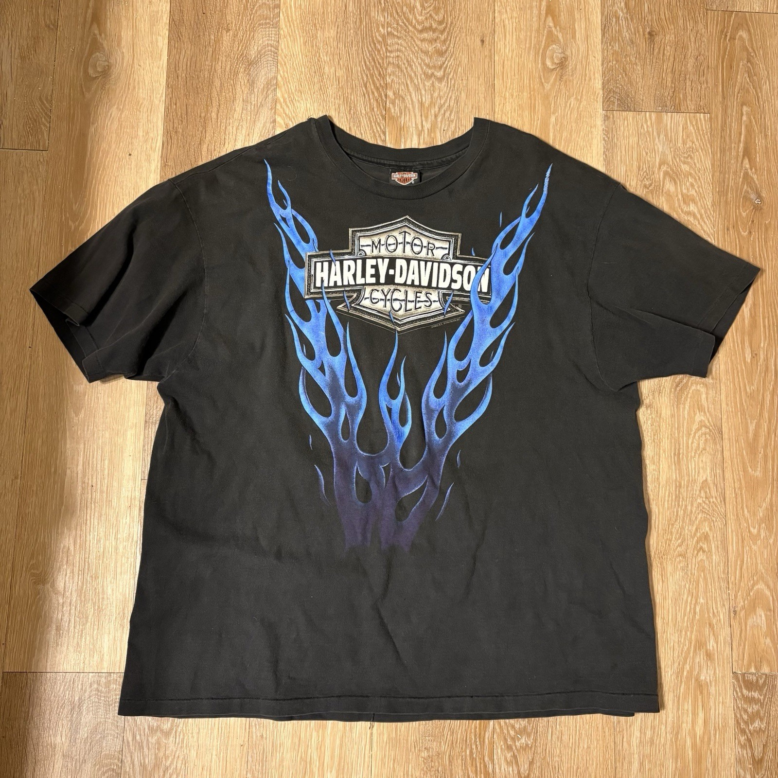 Vintage 1993 Blue Flame Harley-Davidson Single Stitch… - Gem