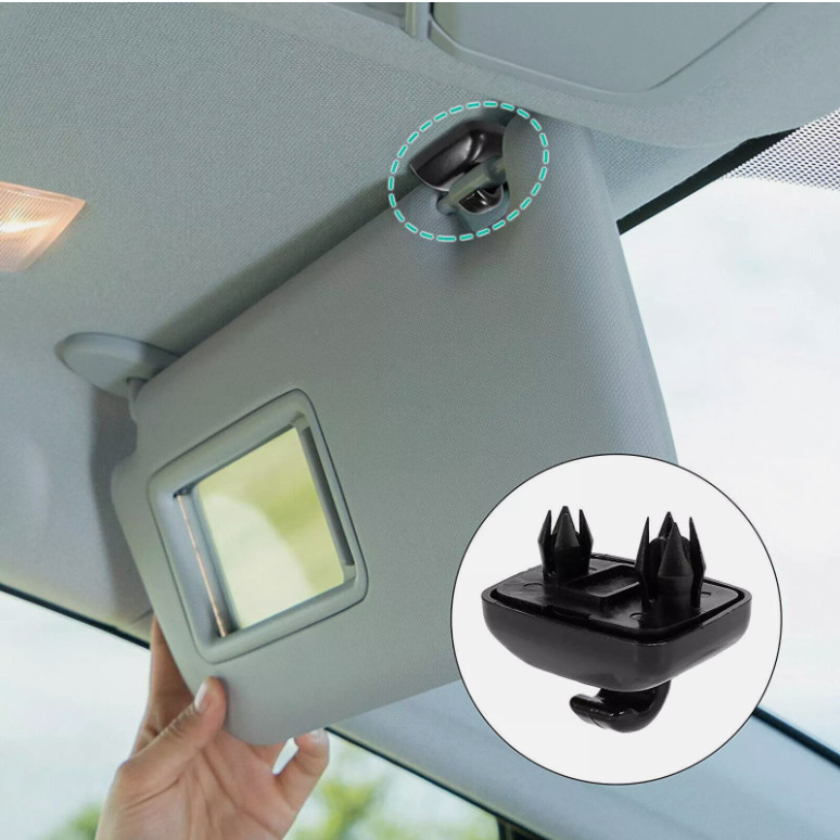 2X Sun Visor Black Clip Holder Hooks for Audi A3 S3 A4 S4 A5 S5 Q3 Q5 8U0857562A