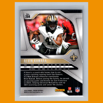 Alvin Kamara #204 2024 Panini Prizm New Orleans Saints Football