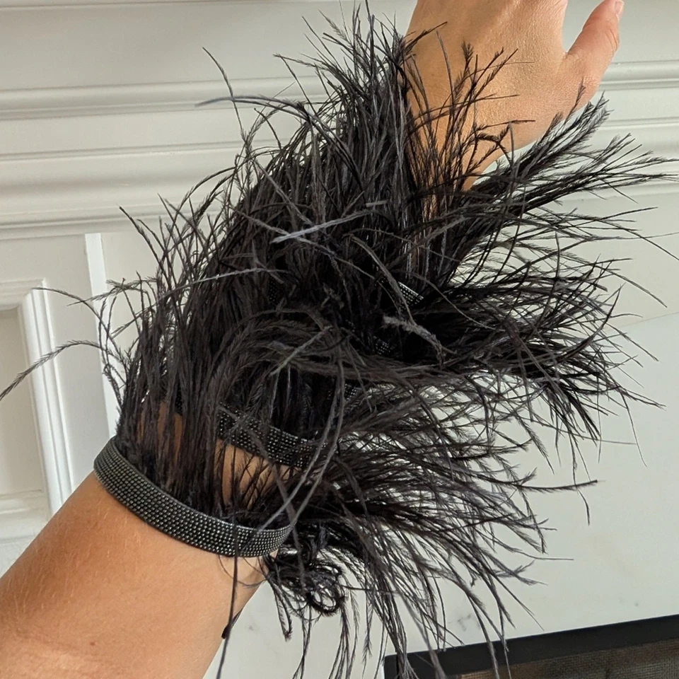 Brazalete Brunello Cucinelli Gris Pluma/Cuero/Punmetal Foto 2 de 4