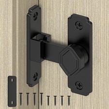 Sliding Barn Door Lock, 90 Degree Flip Security Gate Latch Aluminum Alloy A...