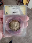 TONED 1940 Walking Liberty Half Dollar Anacs MS62