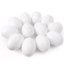 12 Pieces White Wooden Eggs for Easter Crafts DIY Decorations