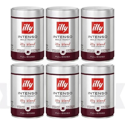 6XIlly Ground Espre$$o Coffee Intenso Dark Roast Italian Blend 250g - (10/2027)