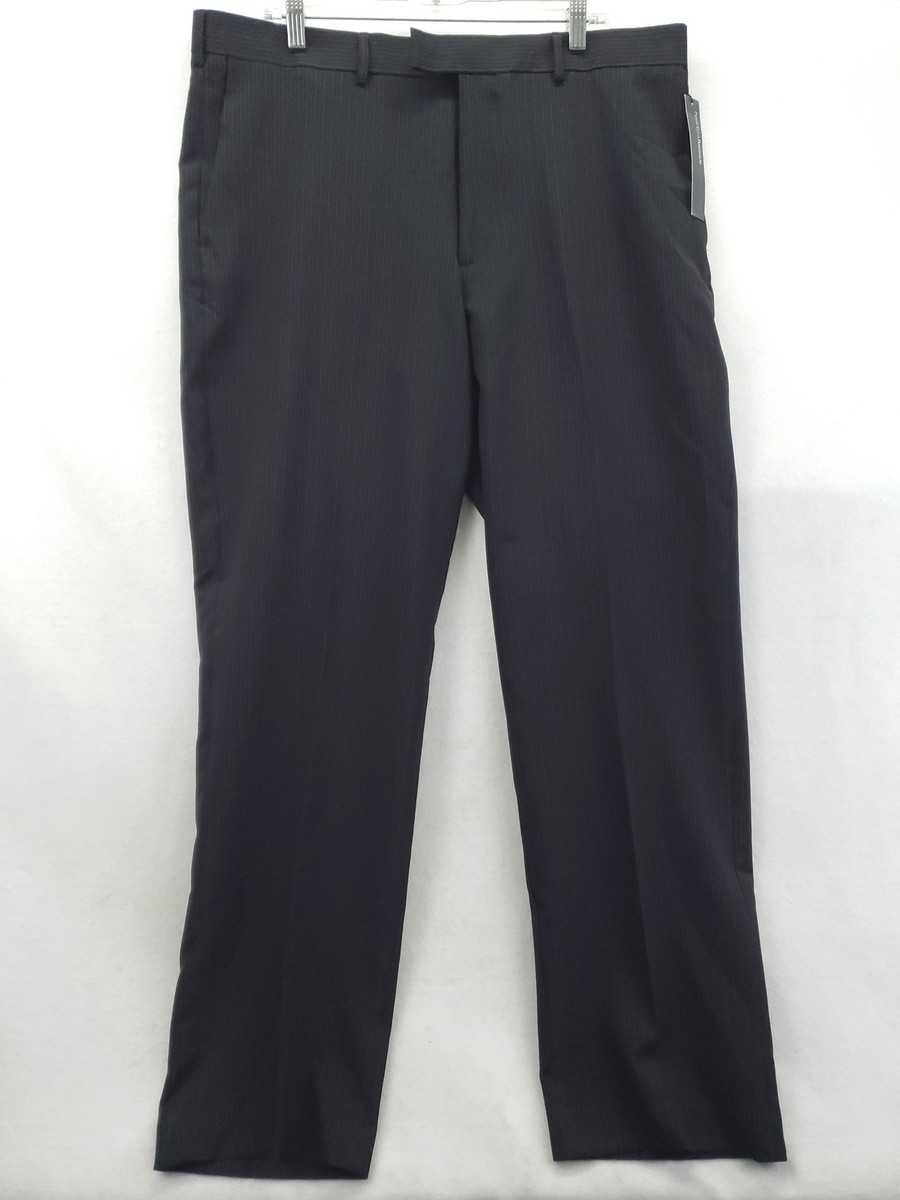 パンツ 90s-00s Perry Ellis portfolio slacks NEW Perry Ellis Portfolio Pants Mens 38x32 Black Pinstripe Dress