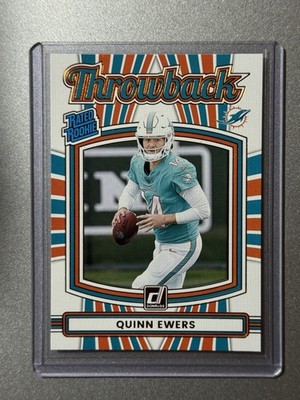 Quinn Ewers Miami Dolphins Panini Donruss NFL 2025 THROBACKRATED ROOKIE