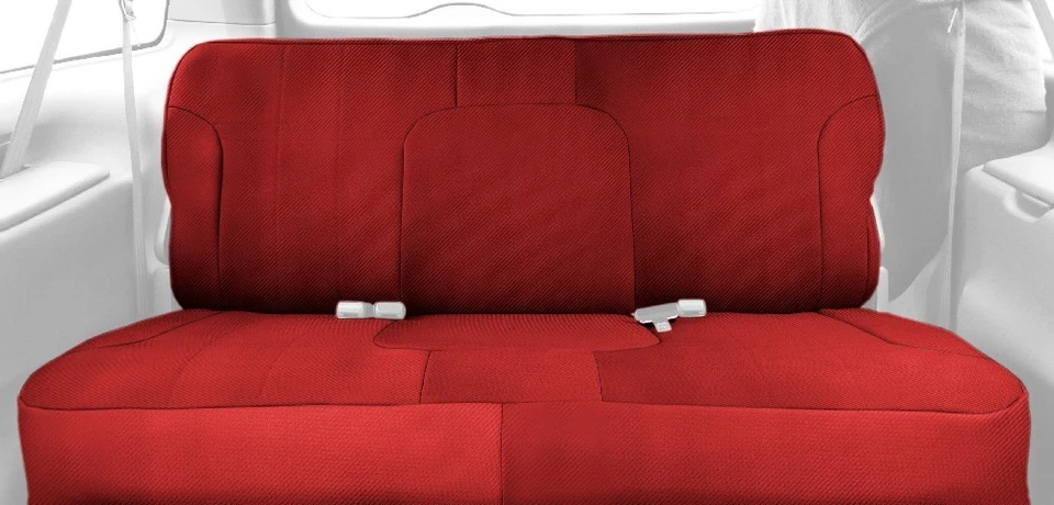 CalTrend Car Seat Covers Fit Chevy/GMC C10|C1500|K1500 1980-1991 Red Carbon - Image 2 of 4