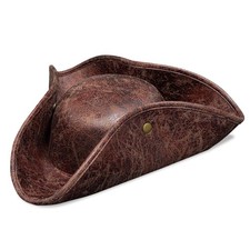 Tricorn Pirate Hat for Adults - Halloween Costume Accessory for Men Women