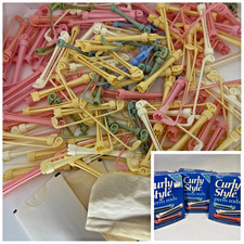 Lot of 3 Vintage Boxes Toni Curly Style Perm Rods Spin Curler Assortment w Paper