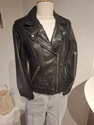 AIM Damen Jacke Lederjacke Gr. S Echtes Leder Schwarz