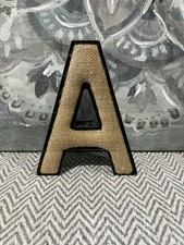 Decorative 8 Inch Burlap Covered Letter  A  Table Or Wall Decor
