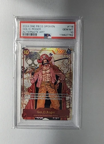 One Piece TCG Carrying On His Will Gol D. Roger OP09-118 PSA 10 EN Sec Foil