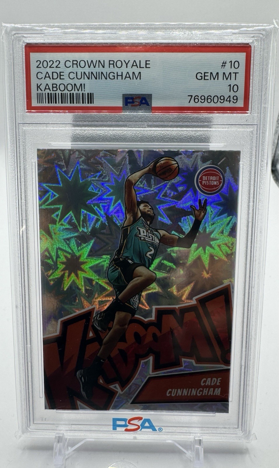 2022-23 CADE CUNNINGHAM Crown Royale Kaboom!!! SSP Case Hit PSA 10!