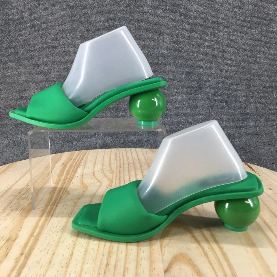 Sandalias Bar III para mujer 5 M Cayymen Slides verde punta abierta tacones informales NUEVAS Foto 2 de 4