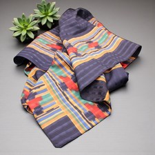 VTG Made in Italy Polyester Fashion Scarf 30"x30" Blue Yellow Red Teal