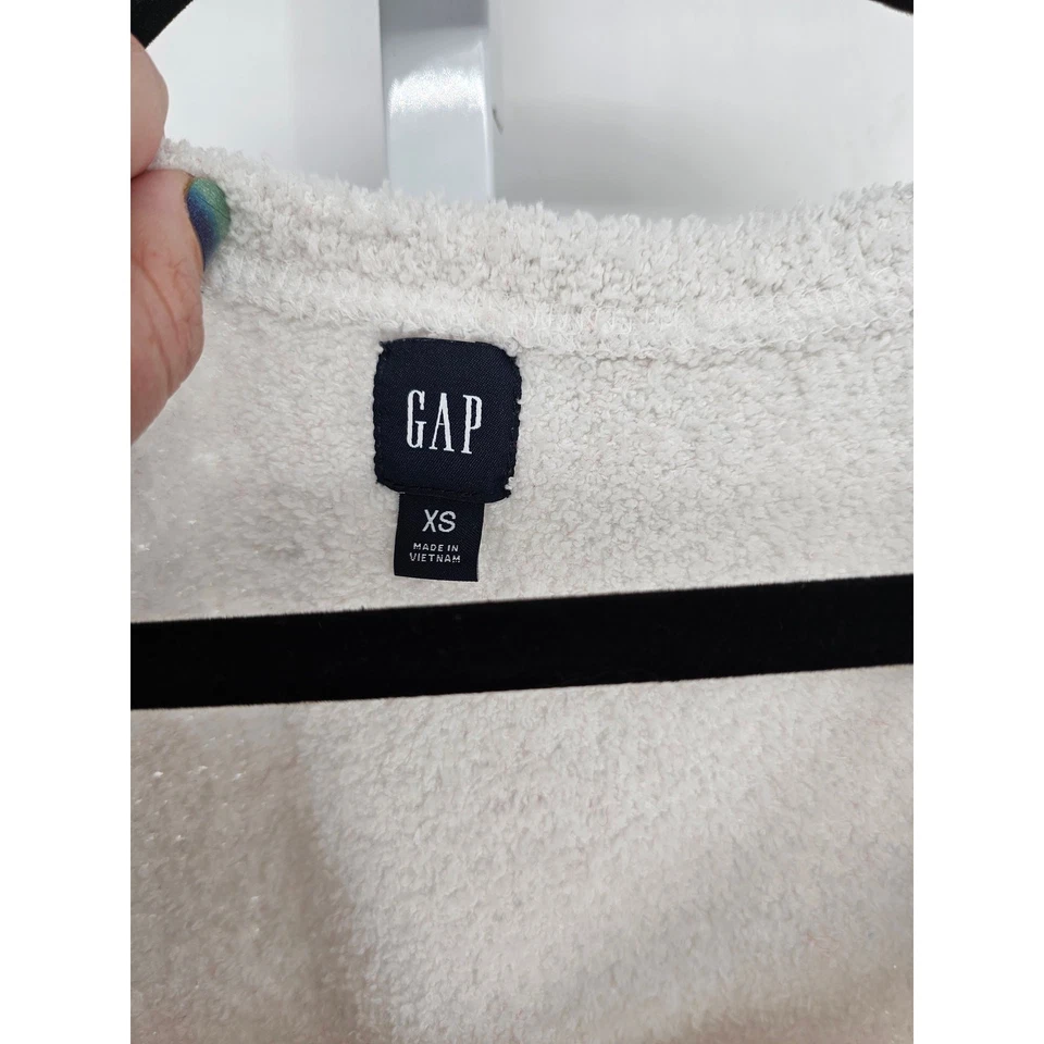 Camiseta sin mangas Gap para mujer talla XS peluda borrosa blanca vintage Y2K Foto 3 de 4