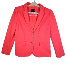 Talbots Petite Coral Blazer Jacket Button Front Lapel Pockets Women 14P READ