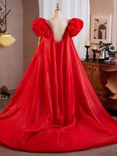 Women Shoulder Cape Sleeve Long Prom Dress Cloak Train for Wedding Bridal Shawl