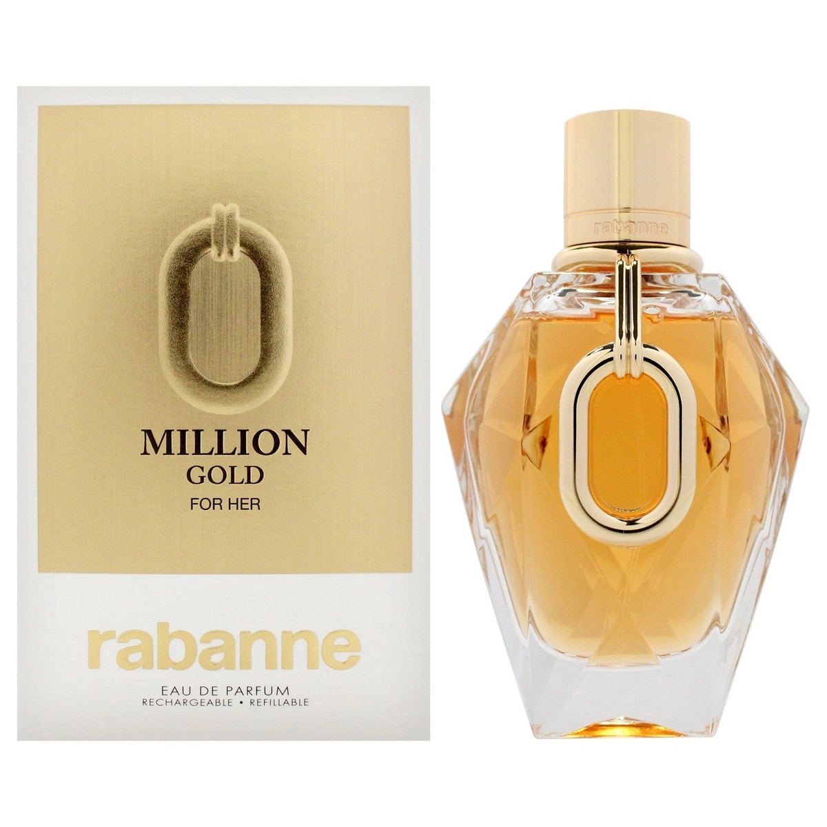 Paco Rabanne Million Gold For Her 3 oz EDP Refillable Spray For
