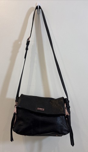 Aimee Kestenberg Bali 2 Leder Kiesel Hobo Crossbody Schultertasche schwarz gebraucht, in einwandfreiem Zustand - Bild 2 von 24