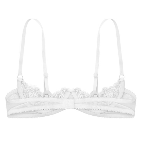 Womens Lingerie Lace Underwear Adjustable Strap Bra Floral Top Underwired Sheer - Picture 18 of 78