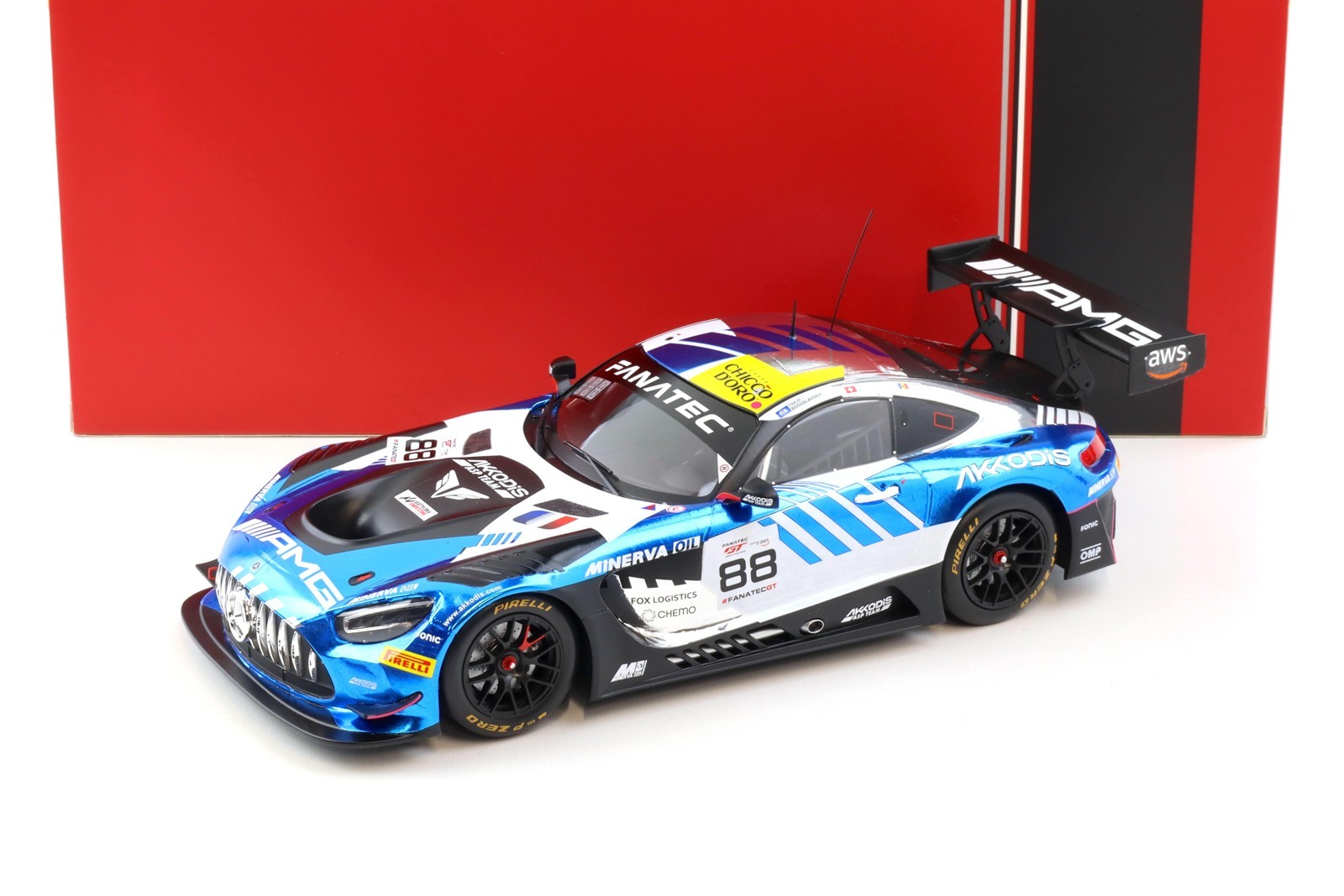 1:18 Ixo Mercedes AMG GT3 Evo #88 Gtwc Champion 2023 AMG Team Akkodis Asp