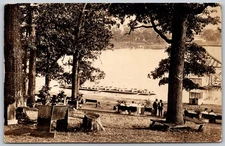 RPPC 1910 Park on the Hill Silver Lake Ohio ANTIQUE Postcard 9477