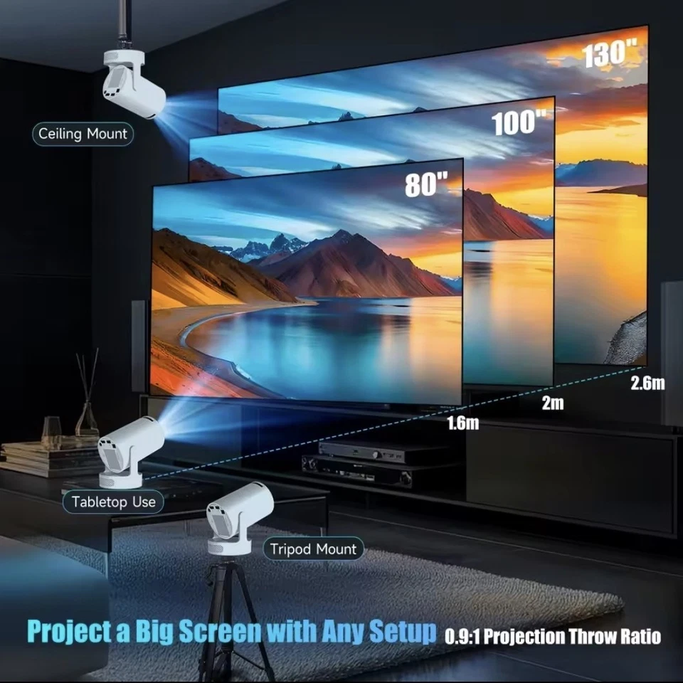 Magcubic HY300 Pro+ Mini Projector 720p, 4K Support, WiFi 6/BT5.4, Auto Keystone - Image 2 of 4