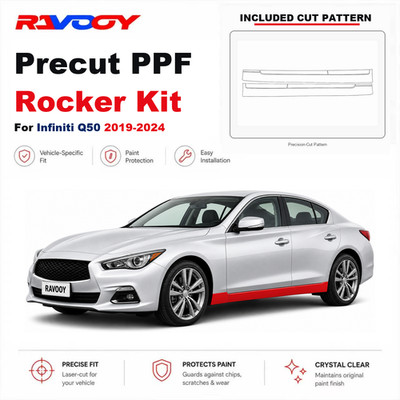 Precut PPF Rocker Panel Kit Clear Bra 8.5mil TPU For 2019-2024 Infiniti Q50