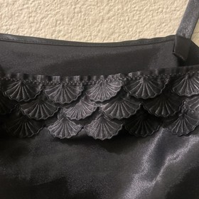 Vintage Vanity Fair Camisole Size L Black Satin Floral Appliqu&eacute; Lingerie Top EUC