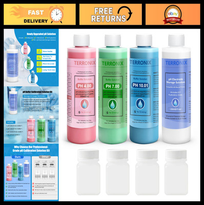 pH Calibration Kit 250ml with Buffer Solutions 4.00, 7.00, 10.01 & Electrode Sto
