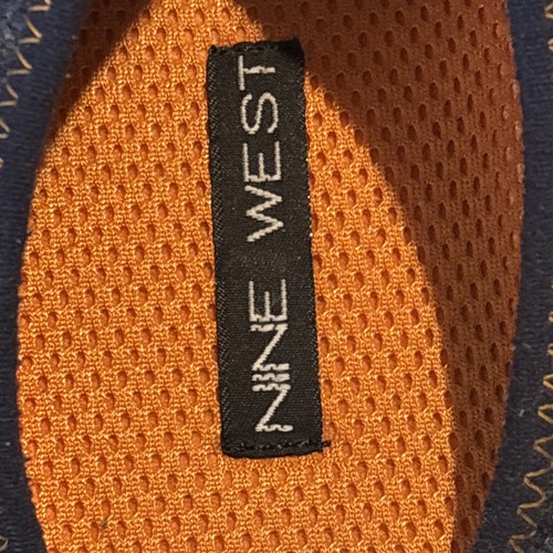 Nine West Women Slippers Quilted Cushioned Mules Clog Sz 8 Platform Blue Orange - Picture 2 of 6