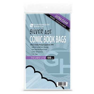 Guardhouse SHIELD Resealable Wide Thicker Silver Age Comic Bags 7 1/4''