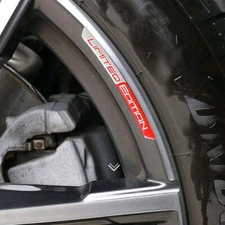 4pcs Red Limited Edition Logo Car Wheel Hub Stickers Emblem Badge Accessories