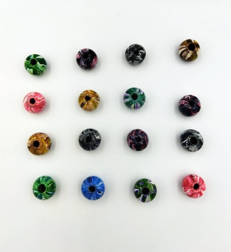 Lote de 50 cuentas de cerámica peruana multicolores. Pintado a mano. 12 mm - Imagen 3 de 4