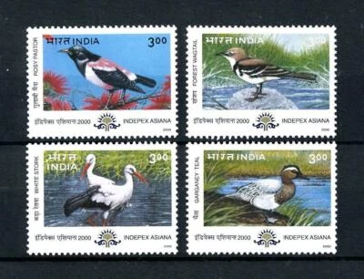 India 2000 Migratory Birds Ducks Indepex Asiana conjunto de sellos 4v MNH - Imagen 1 de 2