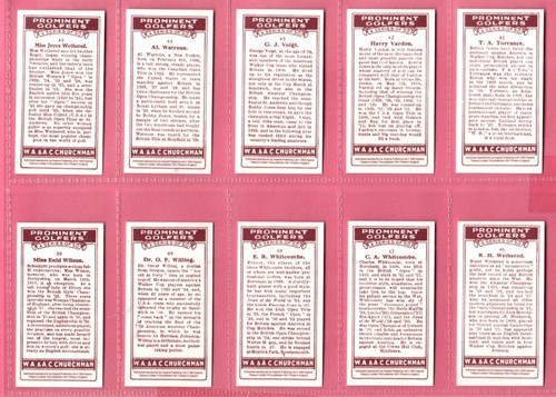 Churchman REPRODUCTION Prominent Golfers 1931 Full set 50 Cards - Picture 10 of 10