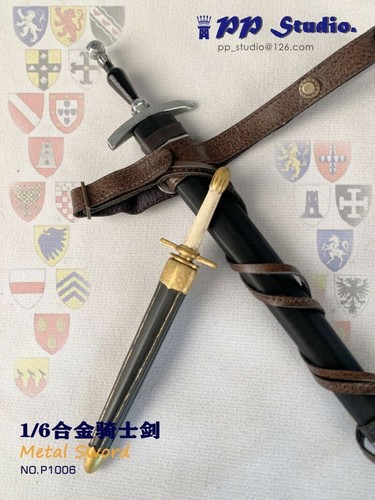 PP STUDIO P1006 Moyen-Age Knight Metal Sword Set 1/6 - Picture 4 of 5