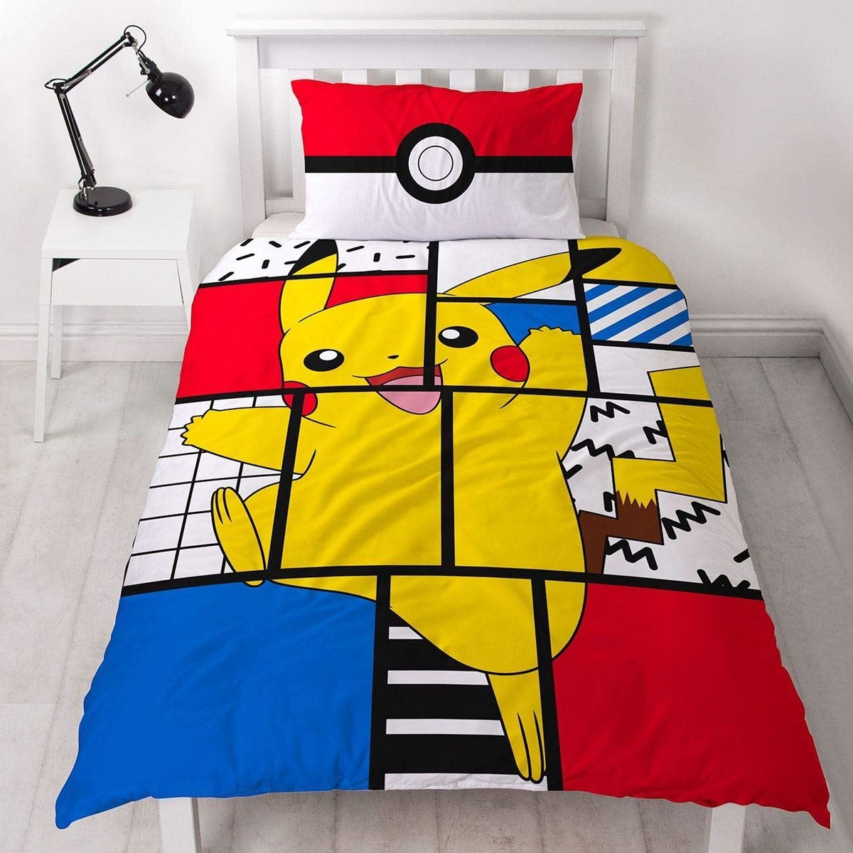 Pokemon 'Memphis' Single Panel Duvet Cover Reverse Bedding Set