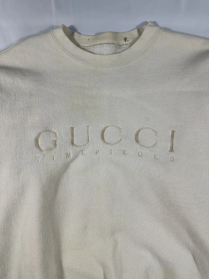 Suéter Gucci Relojes Para Hombre Cuello Redondo Talla Mediana Blanco DEFECTUOSO Foto 4 de 4