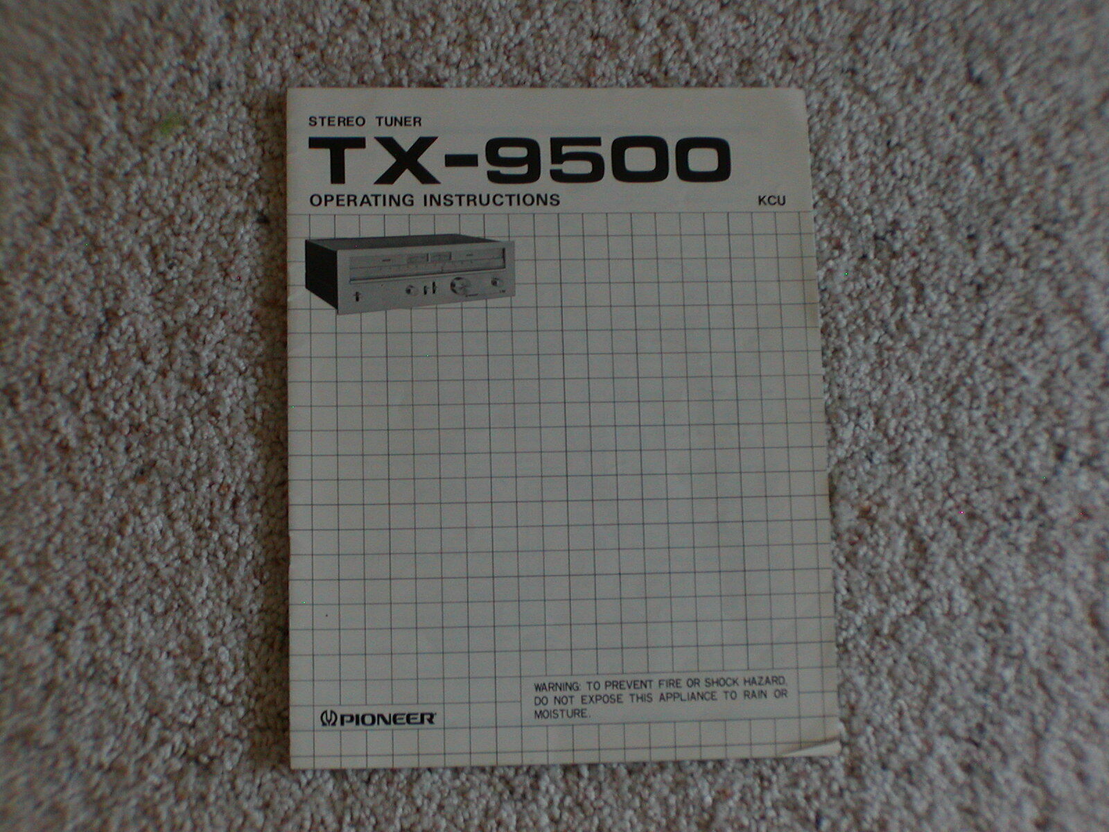 Vintage Original Pioneer TX-9500 Manual. Good Condition.