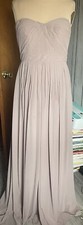 jenny yoo strapless beige chiffon gown in size 10