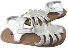 Jumping Beans Youth Girl's Dazzling Flower Dress Sandals White Size:11 151G