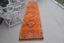 Turkish Rugs, 2.5x11.6 ft Runner Rugs, Oriental Rugs, Cool Rug, Vintage Rug