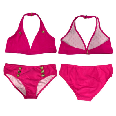 Juicy Couture Girl's 2 Piece Bikini Set Pink  MSRP $62 Holiday SALE  NEW w TAGS