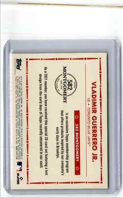2021 Topps 582 Montgomery Club Vladimir Guerrero Jr. Toronto Blue