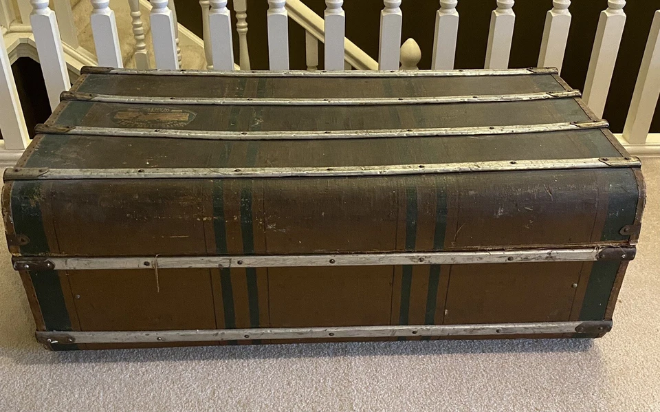 White Star Line, 1911 Doctor Stateroom Steamer Travel Trunk/Chest - Titanic Era! - Image 4 of 4